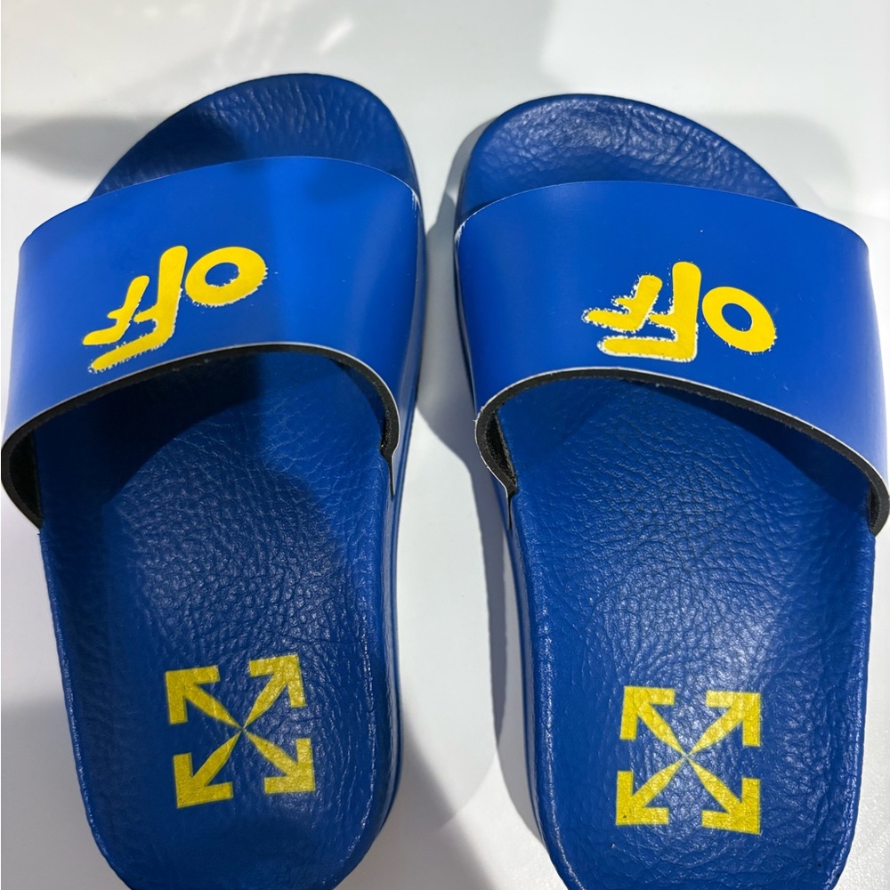 Off-White kids blue Slides